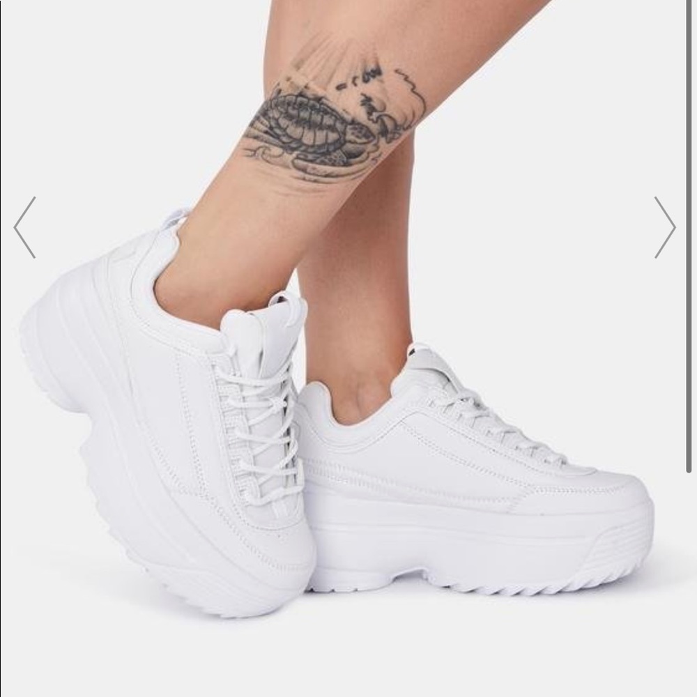 Dollskill Berness White Chunky Platform Sneakers